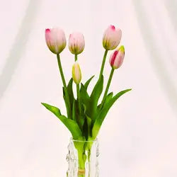 2026 New Arrival Real Touch Tulips Flowers 40cm Soft Rubber White PinK Artificial Flower for Home Wedding Decoration - 40CM(15.75in) / 08-Light Pink