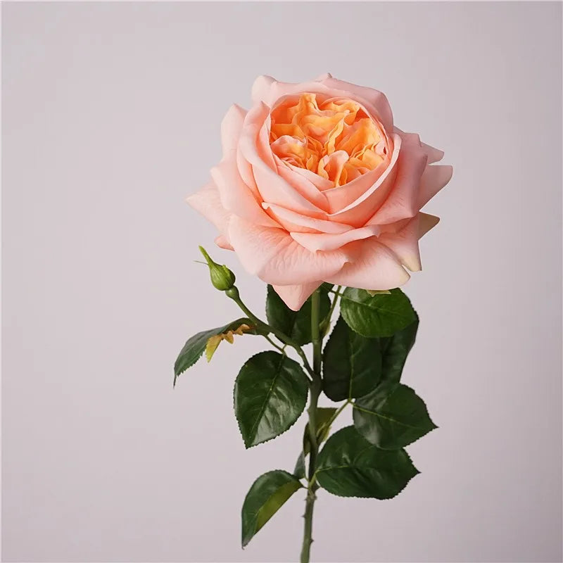 High Quality Real Touch Roses Long Stem Red Ivory Rose Real Touch Faux Flowers for Wedding Home Decorations