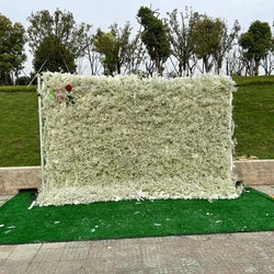 SPR China Supplies Artificial Flower Wall Orchid Silk Carnation Customized Size Peony Bouquet for Wedding Decoration Ivory Rose - SPR-FW22322-1