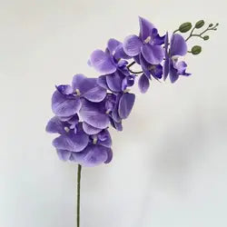 High Quality Real Touch 9 Head Artificial Phalaenopsis Flowers Big Blooms Orchid Flowers Leaves Stem Plants for Home Wedding - Height 98CM / 16-Vivid Purple