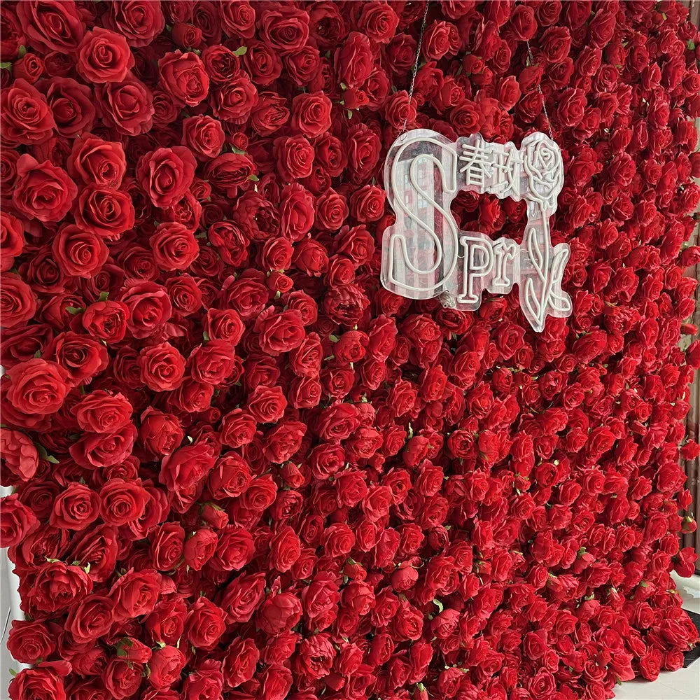 SPR Bridal Bouquet Wedding Decoration Indoor Decorative Silk Roses Flowers Artificial Backdrop Flower Floral Wall Panel Roll