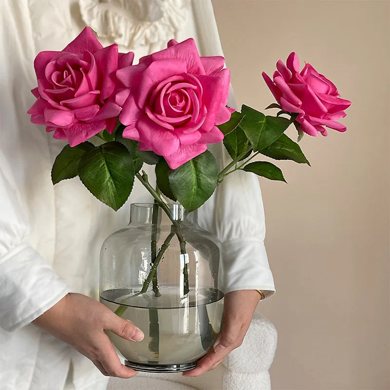 Hot Sale Real Touch Artificial Single Rose Colorful Rose Stem Halloween Valentine's Day Factory Wholesale Roses
