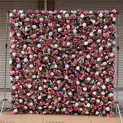 SPR Wholesale Silk Artificial Wedding Flower Wall Backdrop 8ft 8ft for Restaurant Decoration Wedding Party Events Mother's Day - SPR-XMBD006