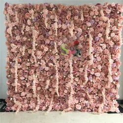 SPR Flores Artificiais Restaurant and Wedding Ceremony Events Fabric Artificial Red Rose Decorative 3d Wall Panel - 1*1m(3.28*3.28ft) / SPR-FW211031-3