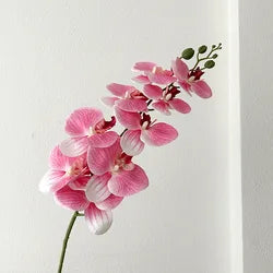 High Quality Real Touch 9 Head Artificial Phalaenopsis Flowers Big Blooms Orchid Flowers Leaves Stem Plants for Home Wedding - Height 98CM / 03-Peach Pink