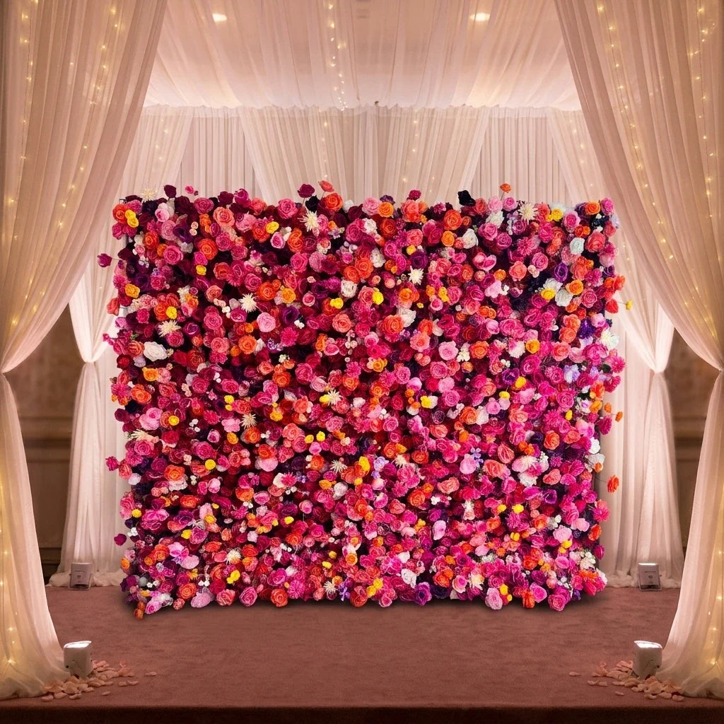 SPR Customizable European Style Artificial Flower Wall Backdrop Reusable Anti-Bacterial for Wedding/Birthday/Thanksgiving/Hotel