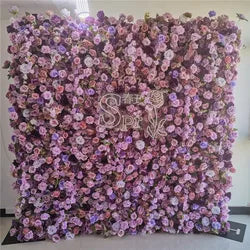 SPR Bridal Bouquet Fabric Back Blue Flower Wedding Decor Backdrop Flowerwall Artificial Decoration Custom Floral Wall Panels - 1*1foot / SPR-FW221020-7