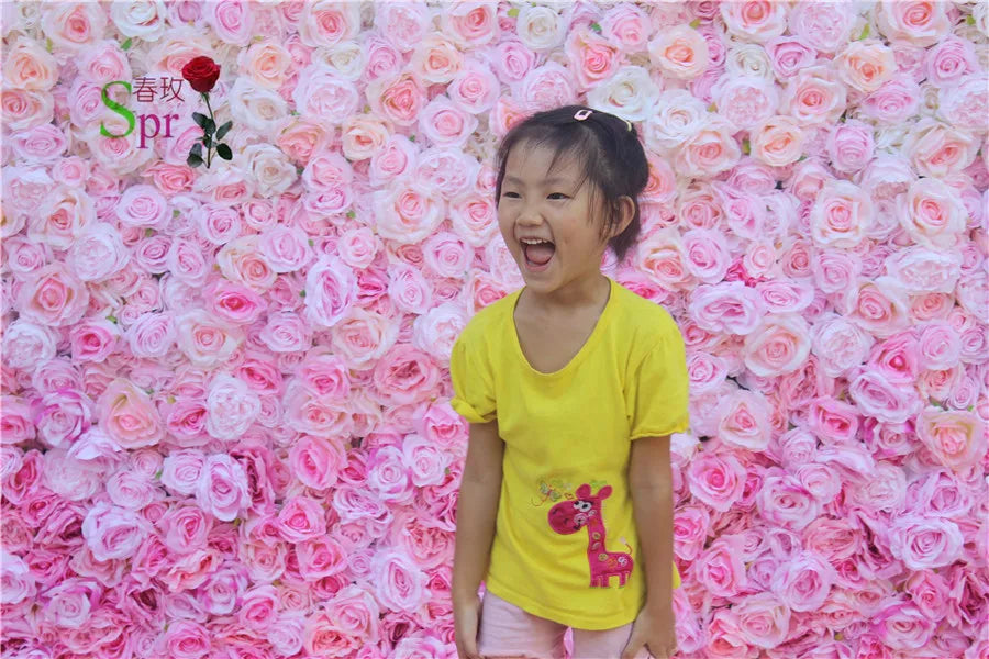 SPR Free Shipping 30pcs/set Ombre Wedding Occasion Artificial Rose Flower Wall Backdrop Factory Sales