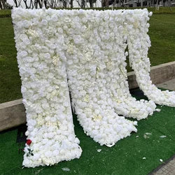 SPR Flores Artificiais Restaurant and Wedding Ceremony Events Fabric Artificial Flower Wall Rose Decorative 3d  Wall Panel - 1*1m(3.28*3.28ft) / SPR-FW22322-4