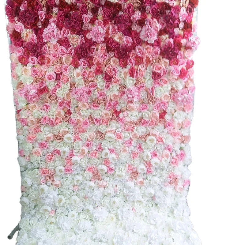 SPR Rose Flower Wall Roll up Red pink White Ombre Flower Wall Panels for Wedding Event Occasion Baby Showing