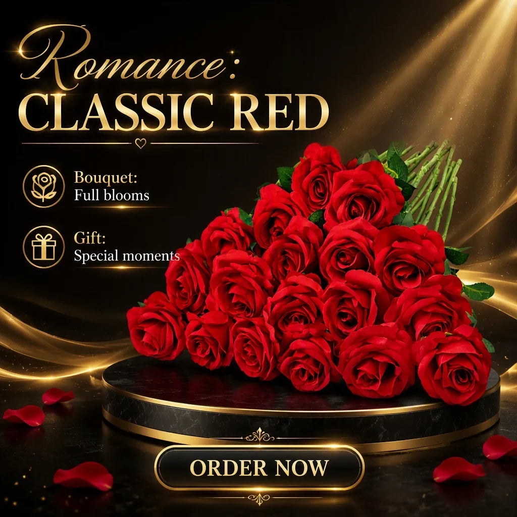 Wholesale Red Artificial Silk Roses Bouquet Long Stems Bridal Floral for Wedding Mother's Day Home Table Centerpiece Decor