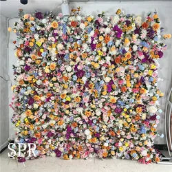 SPR Flowerwall Backdrop Silk Fabric Curtain Cloth Floral 3D Roll up Flower Wall for Wedding Birthday Party Carnival Photo Back - 1*1m(3.28*3.28ft) / SPR-FW231026-4