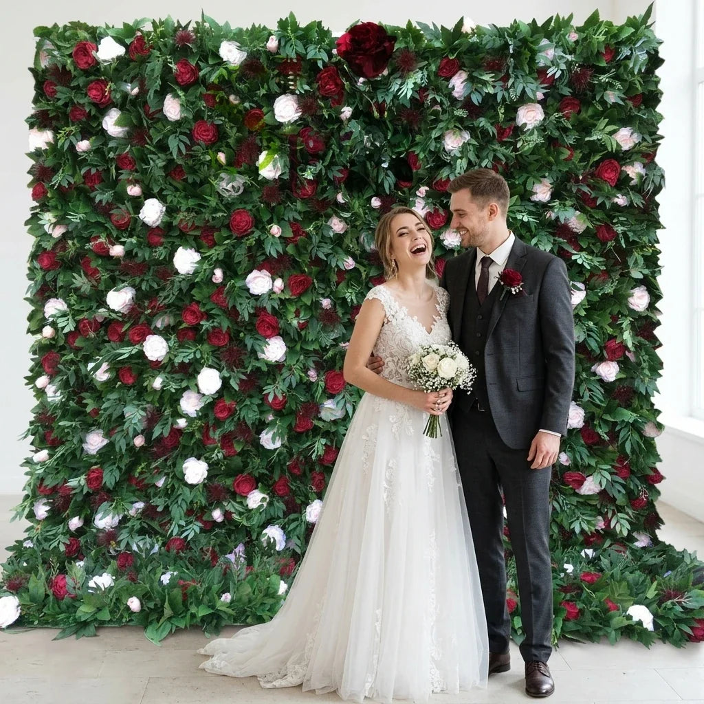 SPR Rolled Flower Wall Silk Flower Cloth Silk Structure Material Wedding Stage Backdrop Artificial Flowers Wall for Salon Wall