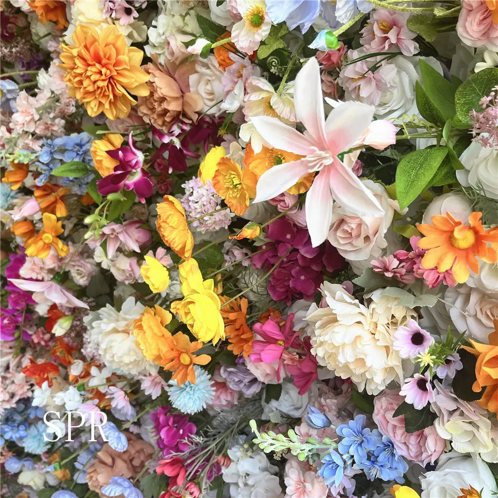 SPR Rolled Flower Wall Silk Flower Cloth Silk Structure Material Wedding Stage Backdrop Artificial Flowers for Salon Wall Decor