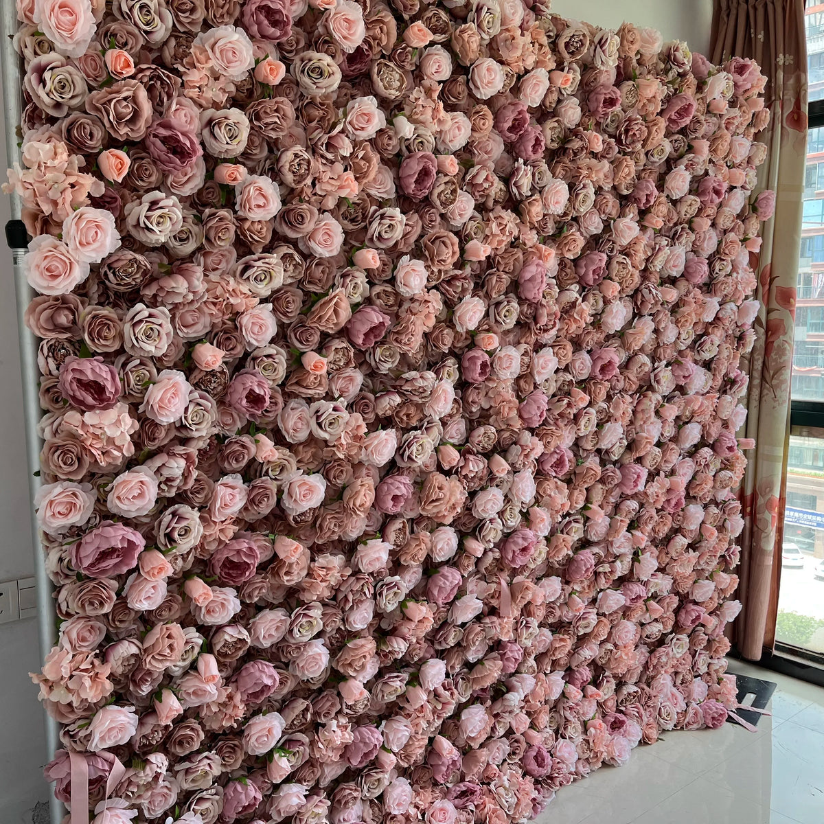 SPR Hot Sale Roll up Silk Flower Wall Wedding Decor Backdrop Customized Color & Size Panels Artificial Flower Wall Decoration