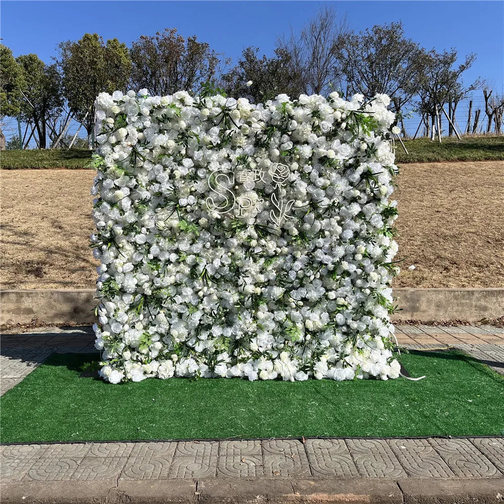 SPR Bridal Bouquet 5D Artificial Silk Flower & Fabric Back Wall Panels for Indoor Wedding Christmas & Back to School Home Decor