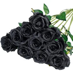 Wholesale Red Artificial Silk Roses Bouquet Long Stems Bridal Floral for Wedding Mother's Day Home Table Centerpiece Decor - 50CM(19.69in) / Dark Blue
