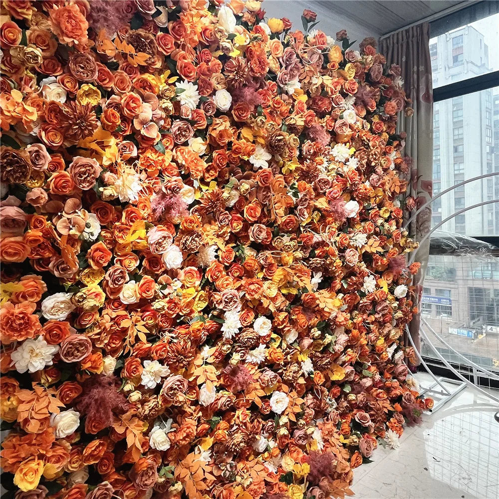SPR New Designs 7D Artificial Bridal Bouquet Decorative Flower Wall Panels for Indoor Home Wedding Backdrop Decor