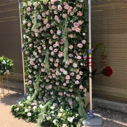 SPR Custom 3D Flowerwall Wedding Artificial Silk Rose Flower Wall Panel Backdrop Artificial Flowers Decorative Flowers for Party - 50*50cm(19.69*19.69in) / SPR-FW21323-1