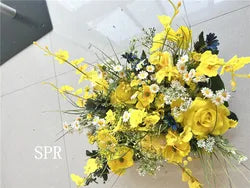 SPR Bridesmaids Bouquet High Quality Birthday Party Valentine's Day Artificial Flower Wall Silk Rose Panels for Wedding Backdrop - 1foot*1foot / SPR-FW24114-6E