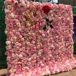 SPR ROLL Handmade Lightweight Fabric Back Style Customizable Size Color Artificial Rose Flower Wall Wedding Birthday Party - 1*1M(3.28*3.28ft) / SPR-FW2141-13