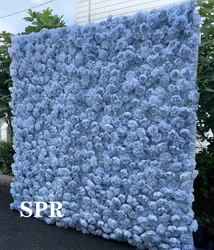 SPR Hot Sale Artificial Wedding Decoration Mix pink Purple  7D High Quality Flower Walls Fabric Back Roll up Style Wall - SPR-FW22726-13