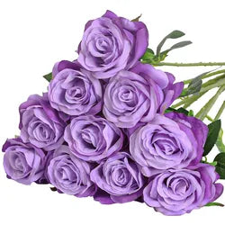 Wholesale Red Artificial Silk Roses Bouquet Long Stems Bridal Floral for Wedding Mother's Day Home Table Centerpiece Decor - 50CM(19.69in) / Army Green