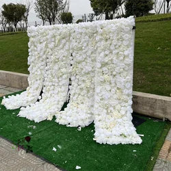SPR China Supplies Artificial Flower Wall Orchid Silk Carnation Customized Size Peony Bouquet for Wedding Decoration Ivory Rose - SPR-FW22322-4