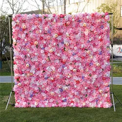 SPR Wholesale Silk Artificial Wedding Flower Wall Backdrop 8ft 8ft for Restaurant Decoration Wedding Party Events Mother's Day - SPR-XMBD013
