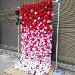 SPR customized size& color  Mix Roll up Cloth Flower Wall Handmade for Wedding Backdrop Baby Show Party Backdrop - 1*1M(3.28*3.28ft) / SPR-FW20119-3