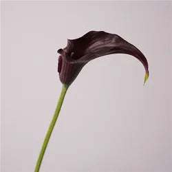 Hot Sale Real Touch Calla Lily Flower Artificial Latex Calla Lily for Wedding Home Table Event Decor - 60CM(23.62in) / 05-Black-Purple