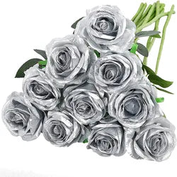 Wholesale Red Artificial Silk Roses Bouquet Long Stems Bridal Floral for Wedding Mother's Day Home Table Centerpiece Decor - 50CM(19.69in) / Gold