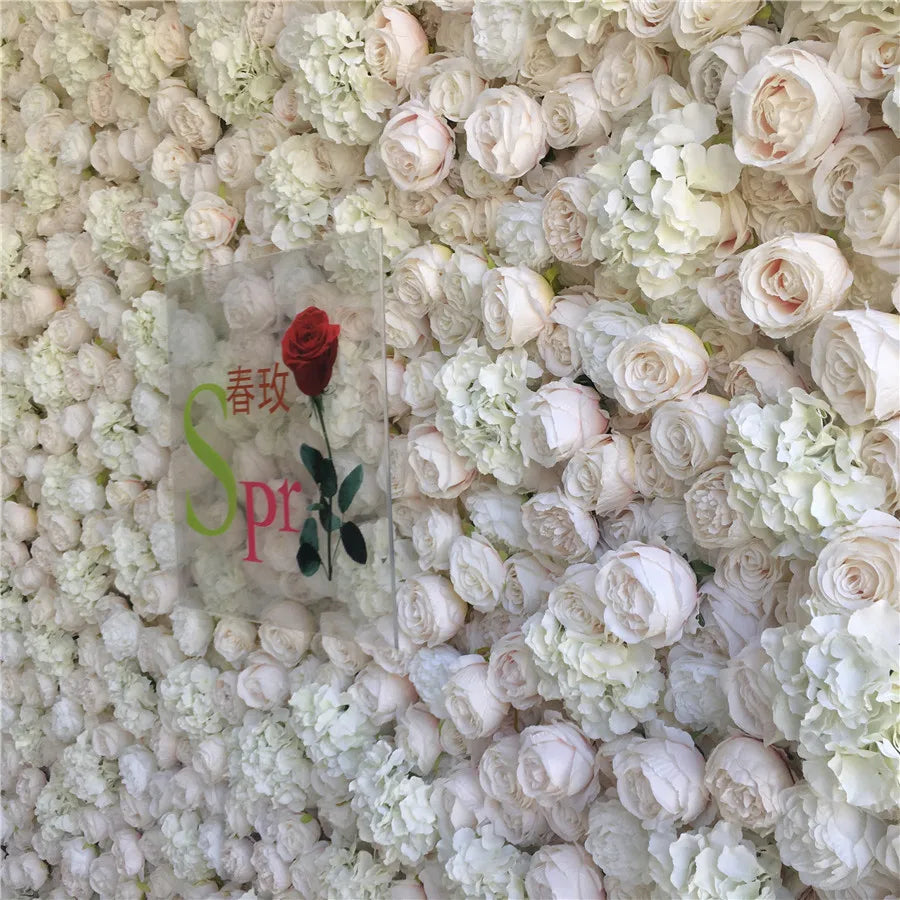 SPR 3D Rolled Silk Fabric Realistic Rose Flower Wall Home Wedding Party Graduation Decor-Eco-Friendly Handcrafted Ceiling Floral