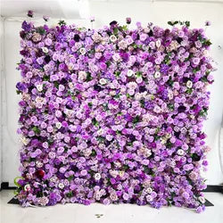 SPR Bridal Bouquet Newest Design Wedding Decoration 7D Effect Cloth Back Roll Mix Color Rose Green Plant Flower Wall - SPR-FW2441-1