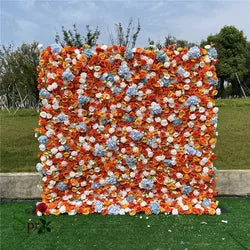 SPR Bridal Bouquet Wedding Decoration Indoor Decorative Silk Roses Flowers Artificial Backdrop Flower Floral Wall Panel Roll - SPR-FW22614-1