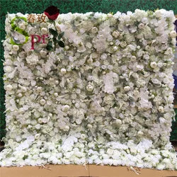 SPR Custom 3D Flowerwall Wedding Artificial Silk Rose Flower Wall Panel Backdrop Artificial Flowers Decorative Flowers for Party - 50*50cm(19.69*19.69in) / SPR-FW2141-7