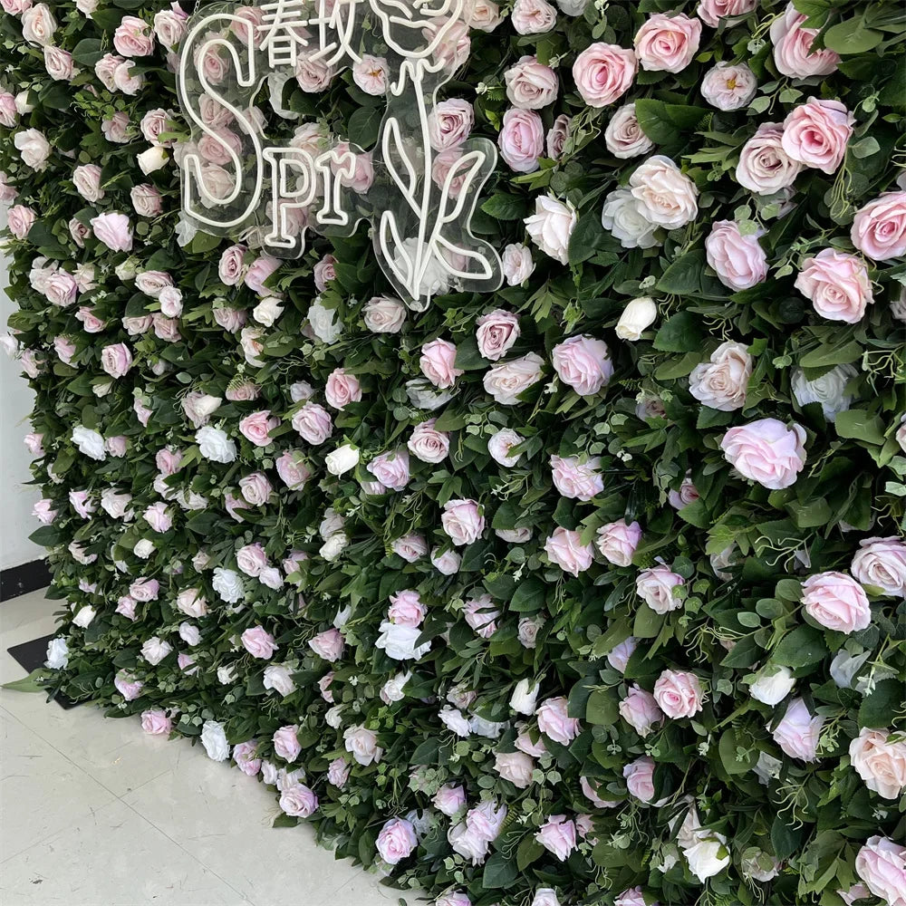 SPR Flowerwall Backdrop Silk Fabric Curtain Cloth Floral 3D Roll up Flower Wall for Wedding Birthday Party Carnival Photo Back
