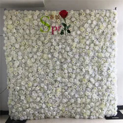 SPR Bridals Bouquet PINK Wholesale Custom White Pink Wedding Supplies  Rose Backdrop Silk Artificial Decorative Flower Wall - 240*240cm(8*8ft) / SPR-FW21815-10