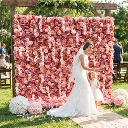 SPR 5D Silk Artificial Flowers Wedding Decoration Party Restaurant Wedding Wall Flower Decoration Grass Artificial Flower Wall - SPR-FW2141-13