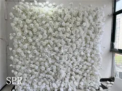 SPR High Quality Purple Artificial Flower Wall Silk Rose Wall Panels for Wedding Backdrop - SPR-FW23410-6