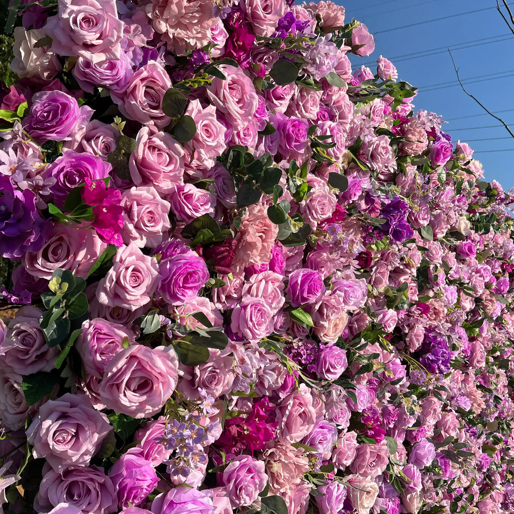 SPR Factory Wholesale Silk Fabric Flower Wall Panel Rose Hydrangea with Greenery for Wedding Hotel Birthday Backdrop Decor