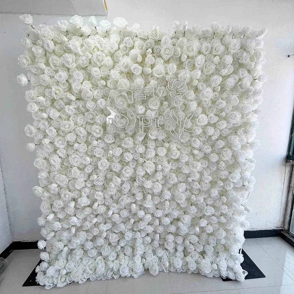 SPR Big Panel Stage Decoration Flowerwall Events Silk cloth Rose Hydrangea Peony Flower Wall Wedding Back Drop