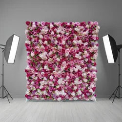 SPR Artificial Silk Flower Mat for Wedding Christmas Chinese New Year Wall Decoration Backdrop Panel Rose Flower Wall Bohemian - SPR-FW21416-7