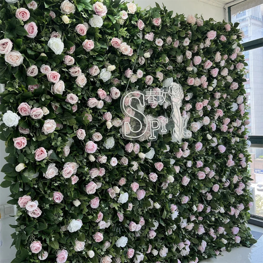 SPR Flowerwall Backdrop Silk Fabric Curtain Cloth Floral 3D Roll up Flower Wall for Wedding Birthday Party Carnival Photo Back