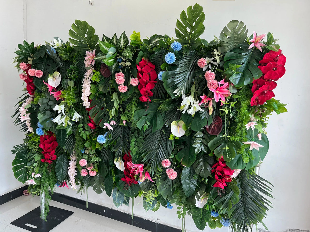 SPR Bridal Bouquet  Design Flower Green Plant Wall Backdrop Wedding Wholesale Artificial Flower Mat for Customized Flower Wall
