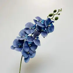 High Quality Real Touch 9 Head Artificial Phalaenopsis Flowers Big Blooms Orchid Flowers Leaves Stem Plants for Home Wedding - Height 98CM / 14-Klein Blue
