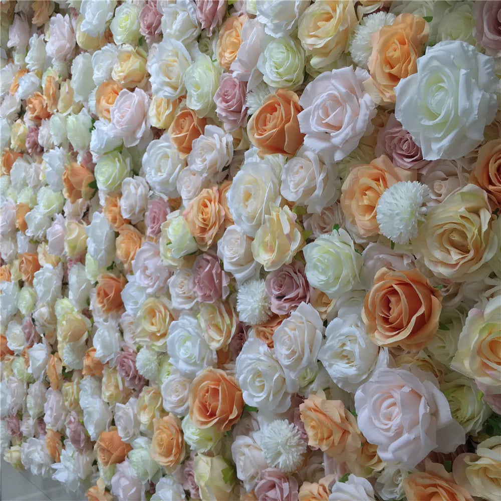 SPR Bridal Bouquet Wholesale Custom White Pink Wedding Supplies Decoration Rose Backdrop Silk Artificial Decorative Flower Wall