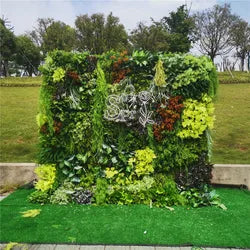 SPR Rolled Flower Wall Silk Flower Cloth Silk Structure Material Wedding Stage Backdrop Artificial Flowers Wall for Salon Wall - 1*1m(3.28*3.28ft) / SPR-GW2257-2