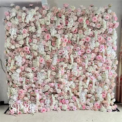 SPR Flowerwall Backdrop Silk Fabric Curtain Cloth Floral 3D Roll up Flower Wall for Wedding Birthday Party Carnival Photo Back - 1*1m(3.28*3.28ft) / SPR-FW2386-13