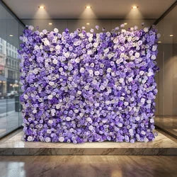 SPR Factory Wholesale Silk Fabric Flower Wall Panel Rose Hydrangea with Greenery for Wedding Hotel Birthday Backdrop Decor - SPR-FW241030-15